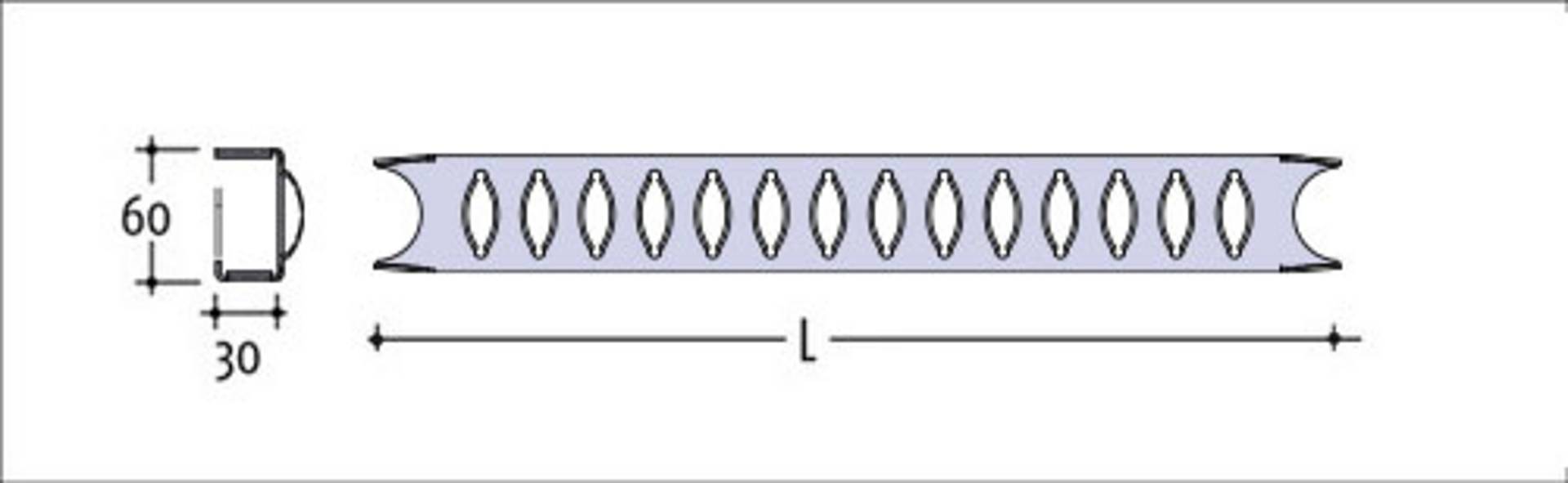 Leitersprosse Stabil, Edelstahl 1.4571 500x60x30x2 mm, gekehlt - Bild 3