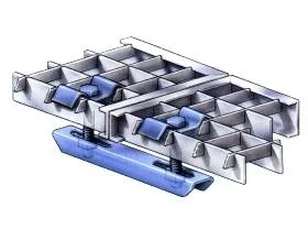 Doppelklammer für Gitterroste Für Maschenweite 31/31 mm - Stahl feuerverzinkt