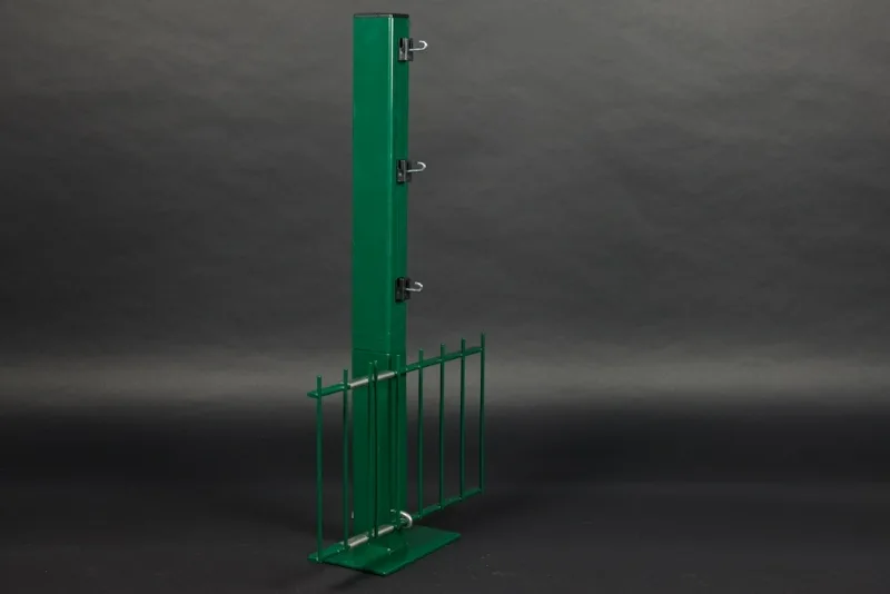 I-Träger für NATO-Draht auf Rechteckrohr 60x40 mm, feuerverzinkt + RAL 6005 (Moss green) – Bild 6