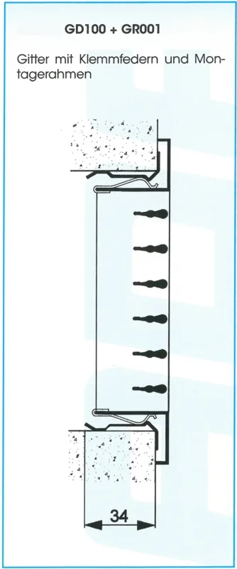 Wandgitter GD100 - 600 x 200 mm aus Stahl, RAL 9010 (Reinweiß) lackiert – Bild 2