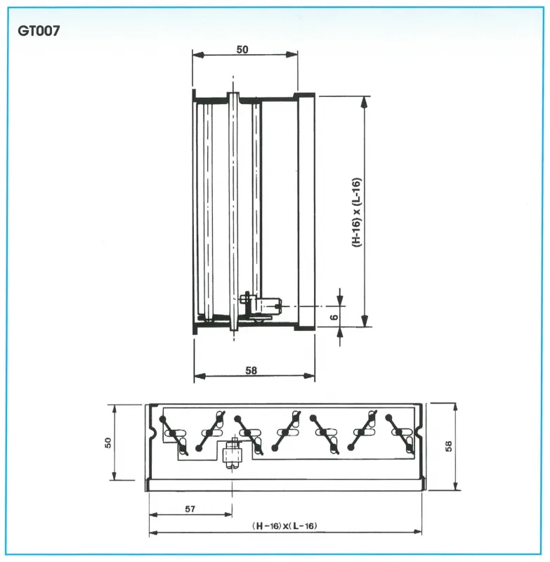Luftmengenregulierer GT007 - 500 x 100 mm aus verzinktem Stahlblech, RAL 9005 schwarz lackiert – Bild 2