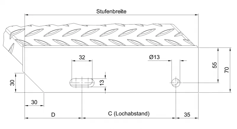 Tränenblechstufe 900 x 240 mm EXC2 mit CE-Kennzeichen – Bild 6